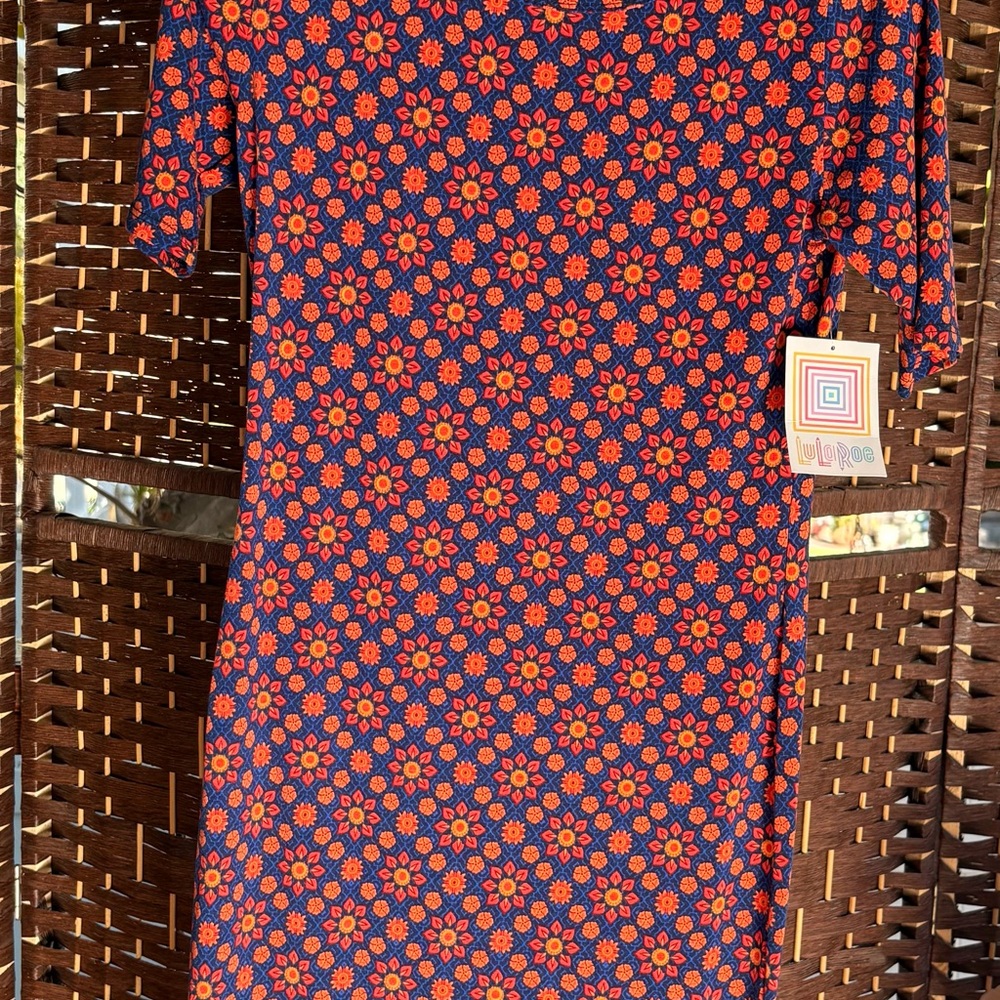 LuLaRoe Blue and Orange Floral Dress